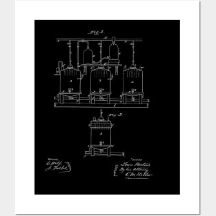 Brewing Beer and Ale Vintage Patent Hand Drawing Posters and Art